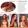 SPOU 30 Inch Reddish Brown 180 Density Body Wave HD Lace Frontal Wigs Human Hair 13X6 Lace Front Wigs Human Hair 350# Body Wave Human Hair Wig Pre Plucked for Women Human Hair Wig