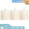 3" x 3" Pillar Candles Set of 3 Ivory Unscented Handpoured Weddings, Home Decoration, Restaurants, Spa, Church Smokeless Cotton Wick - Ivory 90 Hour