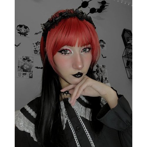 forfeels Hair Topper for Women, Red Roots To Black Synthetic Hair Toppers Bangs Hair Clip 360° 3D Cover Fake Clip in Bangs Hair Extensions Hair Toppers Hair Pieces for Women Daily Parties