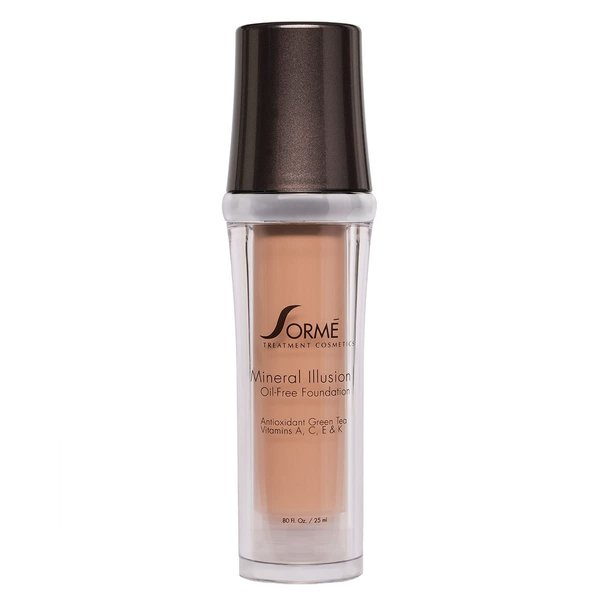 Sorme Mineral Illusion Foundation in Golden Light (25ml) | Oil-Free Liquid Foundation | With Shea Butter, Green Tea, and Vitamins A, C, and E | Hydrating Mineral Makeup Foundation for Face and Body