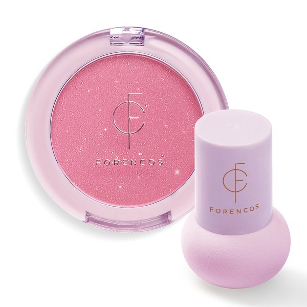 Forencos Matte Blush Set (Puff Included), Long Lasting Korean Blush Power, Zero Sebum Shine, Flawless Finish, Easy Blending, Lightweight & No Cakey Residue, Glitter (PURE MURIELLE)