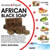 Aroma Depot Lemon Raw African Black Soap 1 lb / 16 oz 100% Natural soap for Acne, Eczema, Psoriasis, Scar Removal Face And Body Wash. Handmade