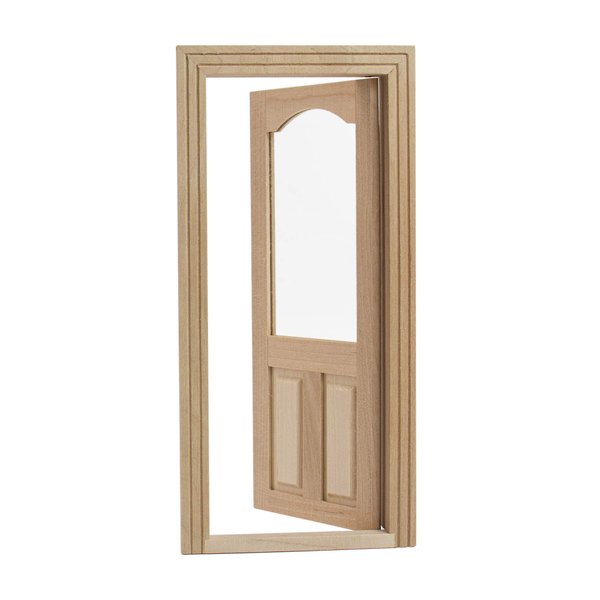 AUEAR, 1:12 Dollhouse Miniature Furniture Unpaint Wooden Doors for DIY Scene Doll Home Furniture Craft (2 Panel Style A)