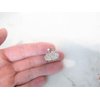 Generic Tiny mini rose gold metal oval or leaf shaped hair claw clips with crystals (Pattern: Leaf)