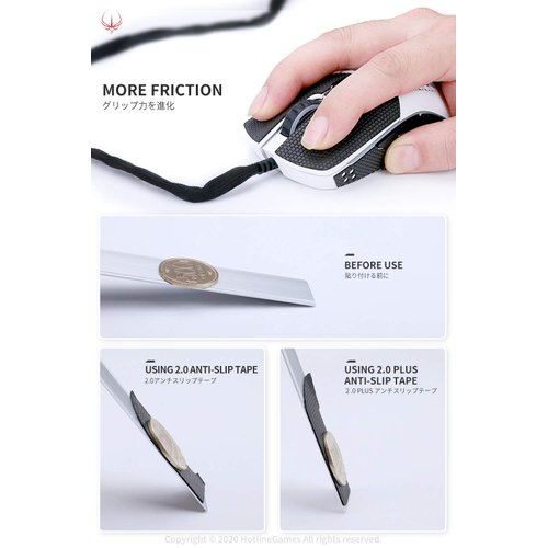 HOTLINEGAMES [ Grip Upgrade 2.0 Plus Anti Slip Grip Tape Compatible with Pulsar X2 Gaming Mouse Skins Wireless Gaming Mouse Skins,Sweat Resistant,Cut to Fit,Easy to Apply,Pro Performance Upgrade