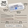Okuna Outpost 360 Pack 2 Inch Hair Pins with Clear Holder, Bulk Set of Bobby Pins in 2 Styles and 4 Colors