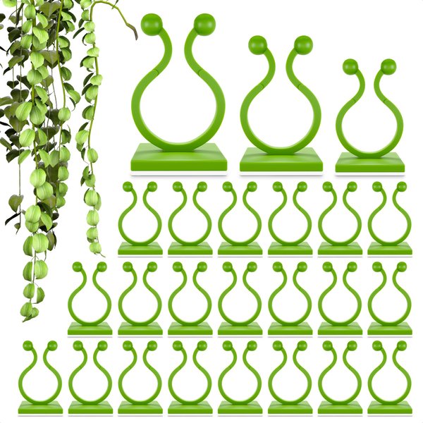 Wall Plant Clips for Climbing Plants - 110Pcs Plant Support Clips Reusable Climbing Plant Wall Clips for Plant Vines - 3 Sizes Garden Clips for Plants Self Adhesive Plant Training Clips for Wall