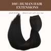 GOO GOO Wire Hair Extensions Human Hair, 1B Natural black Natural 16inch 95g, Invisible Wire Hair Extensions with Transparent, Seamless Fish Line Hairpiece