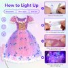 FRIEET Princess Dress for Girls, Light-up Princess Dress up for Girls Age 3-8 Years Old, Costume for Little Girls for Halloween Brithday Party (S)