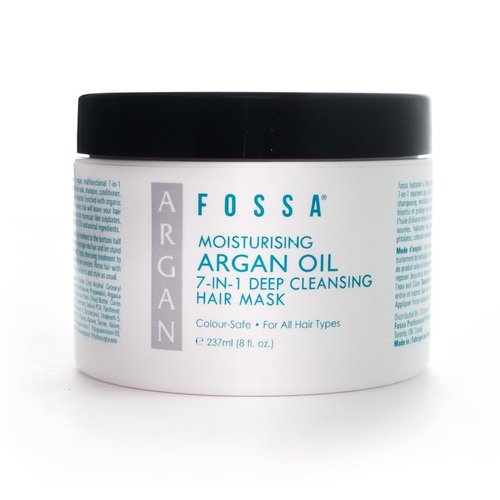 Fossa Moisturising Argan Oil 7-in-1 Deep Cleansing Hair Mask | Hair Treatment, Shampoo, Conditioner, Detangler, Shine Enhancer, Frizz Reducer for All Hair Types, Colour Safe | 237ml, 8 fl. oz.