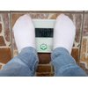 NewlineNY Step On Super Mini Smallest Travel Bathroom Scale with Protection Sleeve: NY-SMS-S001-BG + SBB0638SM-WH Off White