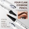 2024 New Magic Eyebrow Pencil,3D Waterproof Microblading Eyebrow Pen with 4 Fork Tip,Natural Makeup Long-Lasting Eyebrow Pencil,Makeup Fine Stroke Eyebrow Tattoo Pencil (Dark brown-B)