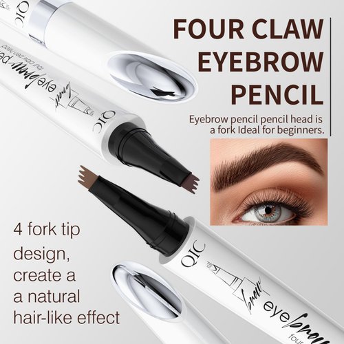 2024 New Magic Eyebrow Pencil,3D Waterproof Microblading Eyebrow Pen with 4 Fork Tip,Natural Makeup Long-Lasting Eyebrow Pencil,Makeup Fine Stroke Eyebrow Tattoo Pencil (Dark brown-B)