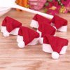 Warmshine 60 PCS Mini Christmas Hats Mini Christmas Santa Bottle Hats Christmas Lollipop Candy Cover Hat Holiday Party Supplies, 2.36x1.0Inch