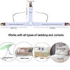Siaomo Bed Sheet Holders Straps Fasteners - 4 Pcs Triangle Sheet Fasteners Fitted Sheet Corner Holder Elastic Adjustable Band Sheet Holders Clip Suspenders Grippers(White)