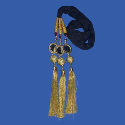 Punjabi Paranda/Tassles Hair Accessories For Girls/Hair Parandi Choti. / Hair Extensions Parandi Choti Hair For Women/Wedding Accessories/Hair For Women Big Parandi (Golden)