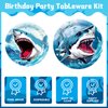 170pcs Shark Party Supplies Shark Birthday Plates Napkins Under the Sea Ocean Tablecloth Shark Shape Banner Paper Cup Dinner Tableware Set for Kids Boy Birthday Party Decorations Serve 24 Guests