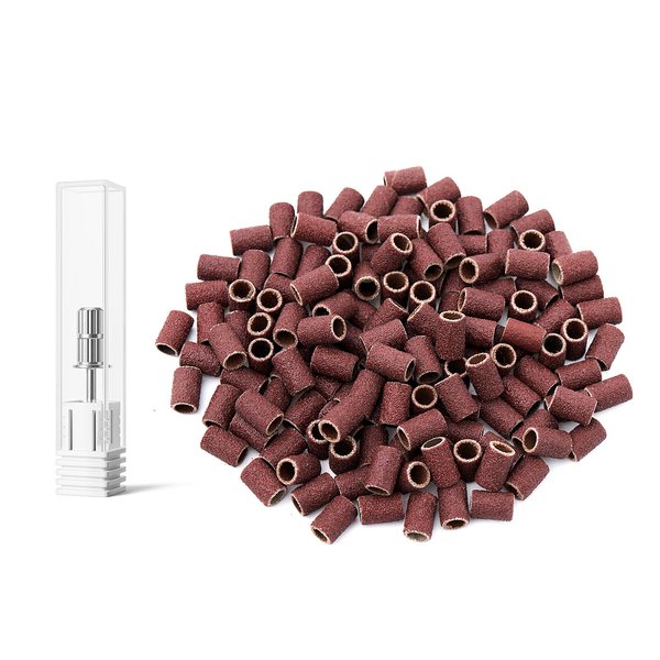 COSLUS Nail Drill Bits Sanding Bands: 101 Pcs Drill Bits for Nails 180 Fine Grit Set Nail File Sanding Bands Professional for Acrylic Nails Dip Powder Gel Manicures and Pedicure