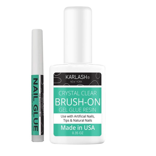 Karlash Super Strong Brush On Nail Glue for Acrylic Nails and Press on Nails Nail Bond Acrylic Nail Glue Adhesive, Perfect for Acrylic Nail Art, Glitter, Gems, White Clear Tip
