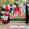 Cow Balloons Garland Arch Kit, Red White Black Cow Print Farm Animal Theme Party Balloon Garland Arch Kit Red Balloons for Kid's Birthday Party Baby Shower Party Supplies