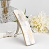 AeraVida Shimmering Iridescence Mosaic White Mother of Pearl Shell Hair Clip | Mother of Pearl Hair Clip | Flat Hair Clip | Iridescent Hair Clip | Wood Hair Clips | Hair Clip for Women