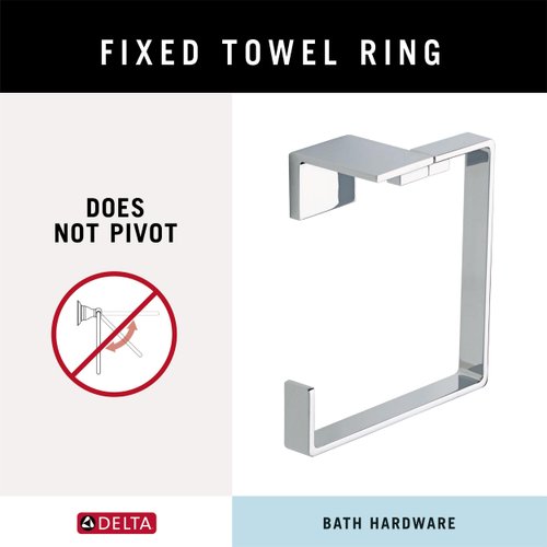 DELTA Vero -towel Ring, Chrome, -bathroom Accessories, 77746 Polished Chrome, 2.91 x 6.5 x 6.5 Inches