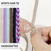Spriral Hair Tie Sprots Ponytail Holders, Elastic Braided Hair Ties No Damage, Pony Tail Wrap for Long Hair for Gym, Swimming, diving 25" Brown