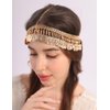 Teyglen Vintage Coin Tassel Head Chain Gold Coin Headchain Bridal Headpiece Headdress Costume Hair Accessories for Women Festival Prom Wedding (Gold)