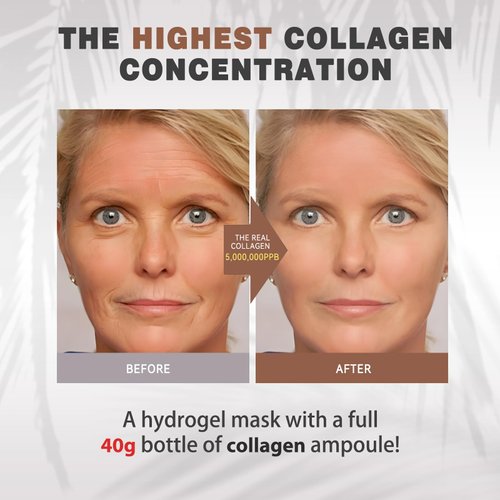 SEUMFY Collagen Face Masks - The Real Collagen 5,000,000ppb Deep Overnight Mask for Lifting,Firming and Moisturizing 40g x 4ea