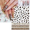 Leopard Nail Stickers for Nail Art,6Sheets Self-Adhesive Leopard French Nail Decals for Designer DIY Nail Art Supplies Pink Blue Brown Leopard Design 3D Nail Art Stickers for Women Girls Manicure Tips