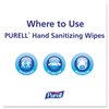 PURELL 911112EA Premoistened Hand Sanitizing Wipes, Cloth, 5 3/4-Inch x 7-Inch , 100/Canister