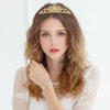 KICOSY Tiaras for Girls Gold Tiara Crown for Women Princess Tiara Flower Crown Headband Rhinestone Headband Queen Crown Birthday Crown Wedding Prom Party Hairpiece Costume Accessories