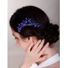 Chargances Bridal Crystal Hair Comb Blue Wedding Rhinestone Hair Side Comb Fashion Handmade Hair Accessories for Bride Wedding Prom Flower Girl Headpieces (Royal Blue)