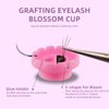 Mekupeu Eyelashes Extension Volume Lashes Fan Blossom Cups, Glue Holder and Lash Organizer Supplies Tools (100pcs-pink ring cup)