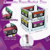 Jenaai 16 Pcs Cassette Tape Bucket Centerpiece Retro 80s Party Supplies 90s Party Decorations Foldable Cassette Hip Hop Party Decorations Tape Bucket Table Decor for Adults (5.91'')
