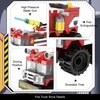 City Fire Rescue Helicopter and Truck Building Blocks Set,Creative Building Bricks Compatible with Lego,204 PCS, Fun Gift or Pretend Play Toy for Kids (fire Rescue Team 204PCS)