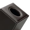 KINGFOM Square Pu Leather Tissue Box Cover, Modern Facial Tissue Holder, Roll Tissues Paper Case Dispenser for Bathroom Vanity Countertop, Night Stands, Office Desk & Car(Brown)