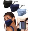 KARIZMA Beverly Hills Silk Face Mask 3 Pack. Blues Fashionable Designer Face Mask for Women. Washable Fabric Face Mask Reusable Facemask. Real Mulberry Silk Masks, Luxury Fashion Masks for Women
