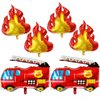 6 Pcs Fire Balloons Flame Balloons Fire Truck Balloons for Firefighter Party Favors Firefighting Theme Kids Birthday Party Decoration Supplies