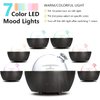 280ml Glass Essential Oil Diffuser Aromatherapy Diffusers Ultrasonic Cool Mist Humidifier with 2 Mist Modes & 7 Color LED Lights and Waterless Auto Shut-Off for Home Office Spa Bedroom,Dark Wood Grain