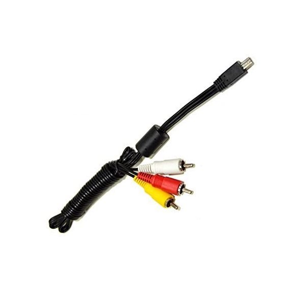 HQRP Mini USB to 3 RCA Audio Video Cable for Canon PowerShot N100, E1, SD880 is, SD890 is, SD960 is, SD970 is, SD990 is Digital Camera ELPH