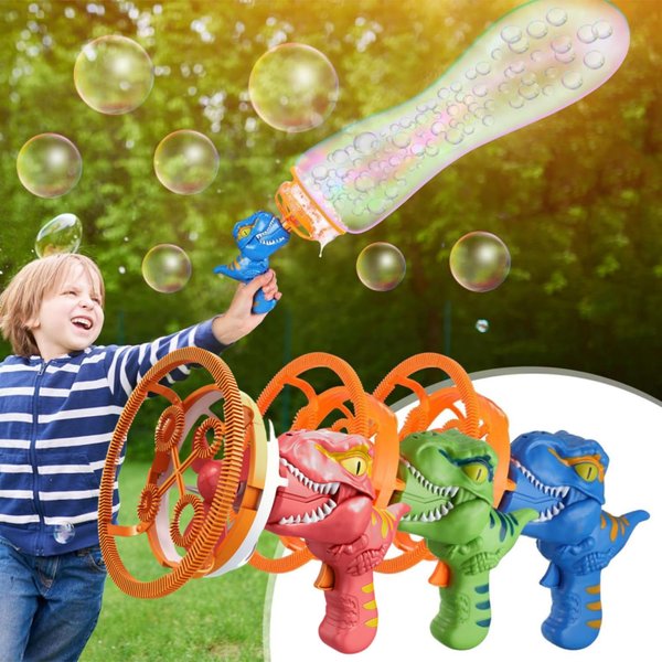 SHENSE 2024 New Bubble Gun Bubble Machine for Dinosaur Bubble Blower Toy for Kids and Toddlers Bubble in Bubble Gun Party Favors Birthday for 3 4 5 6 7 8 9 10+Years Old Boys and Girls (Green)