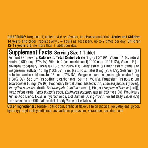 Airborne Very Berry Effervescent Tablets, 10 Count - 1000mg of Vitamin C - Immune Support Supplement