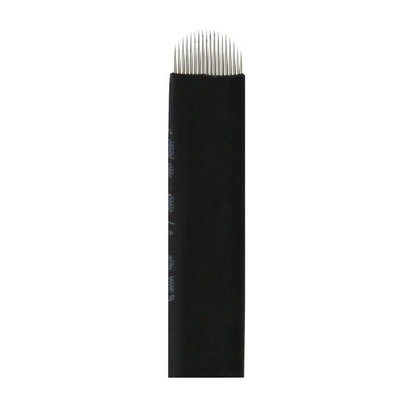50PCS Black U Shape U18 Eyebrow Tattoo Needles Permanent Makeup Manual Microblading 18 Pins 0.18mm Finest Needles Disposable Sterilized (U18)