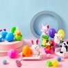40 Pieces Finger Puppets Filled Easter Eggs Mini Cartoon Animal Puppets Easter Basket Toys Soft Plush Dolls Props Filled Bright Colorful Easter Eggs for Easter Party Basket Stuffers