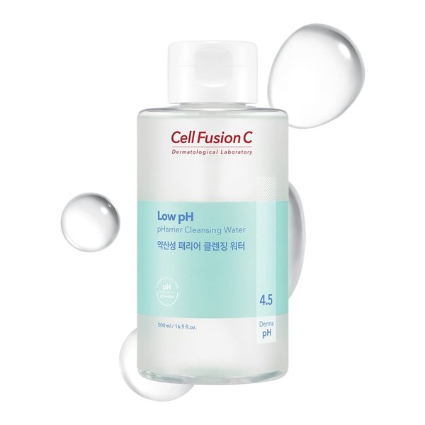 Cell Fusion C Low pH pHarrier Cleansing Water, pH Balancing Cleansing Water for Sensitive Skin, Gentle Exfoliation with PHA, No Eye Irritation, 16.9 fl.oz