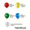 300 Pcs Red Yellow Blue Green Balloons, 12 Inch Red Yellow Blue Green Balloons and Colourful Confetti Balloons for Carnival, Circus Party Décor