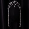 Xerling Transparent Crystal Beads Tassel Cap Headpiece 1920s Flapper Layered Head Chains Wedding Bridal Head Jewelry Cleopatra Hair Accessories for Women