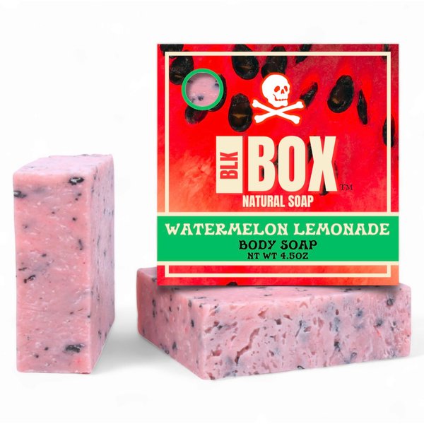 USA MADE Men's Natural Bar Soap 4.5-5oz Moisturizing Body Wash Bath & Shower from Natural Oils - Handmade Cold Process No Harsh Chemicals (WATERMELON LEMONADE)