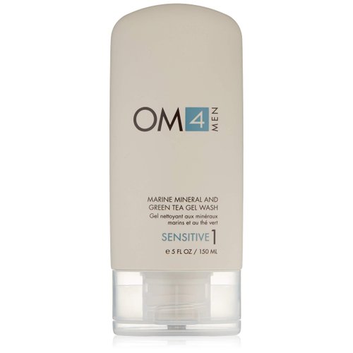 Organic Male OM4 Sensitive Step 1 - Marine Mineral and Green Tea Gel Wash, Gel Based Cleanser for all skin types to help improve sensitivity concerns for men